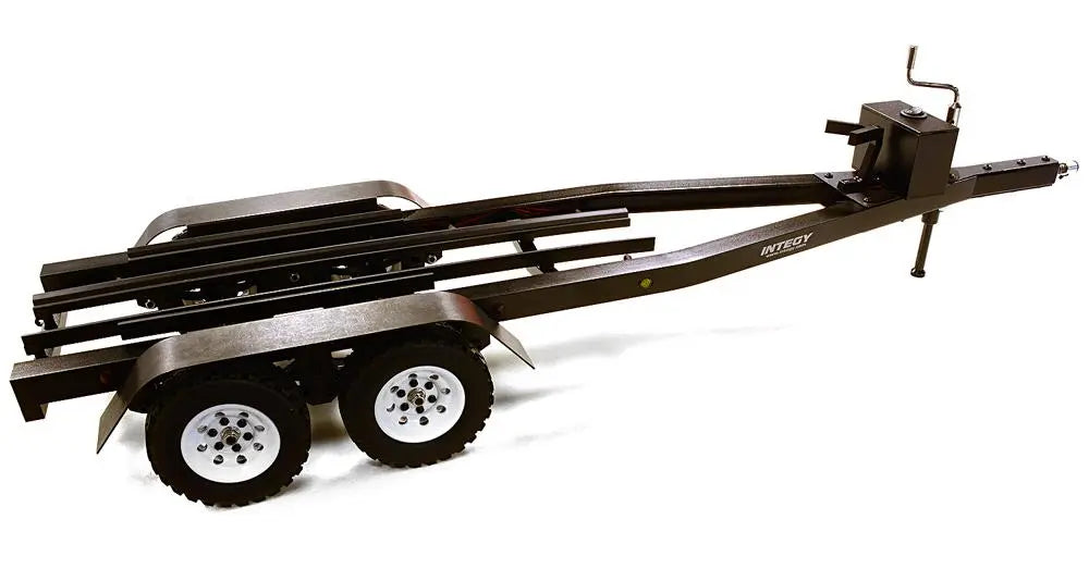 Integy Machined Alloy Dual Axle Boat Trailer Kit for 1/10 Scale RC 670x190x160mm C27640BLACK