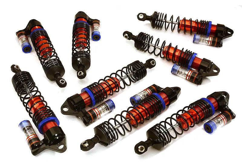 Integy Red Billet Machined Piggyback Shock Set (8) for Traxxas 1/10 Scale E-Maxx Brushless C28759RED