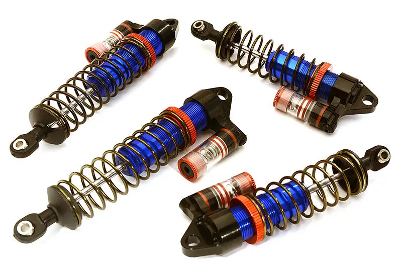 Integy Blue Billet Machined Piggyback Shock Set (4) for Traxxas 1/10 Slash 2WD & Nitro Slash C28802BLUE