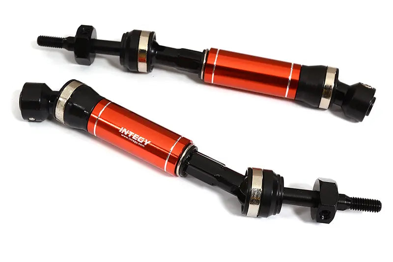 Integy Red Dual Joint Telescopic Rear Driveshafts for TRX 1/10 Drag Slash 2WD & Bandit C31816RED