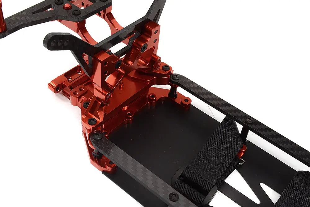 Integy Red Alloy Chassis & Carbon Fiber Conversion Kit for Team Associated DR10 Drag C32548RED