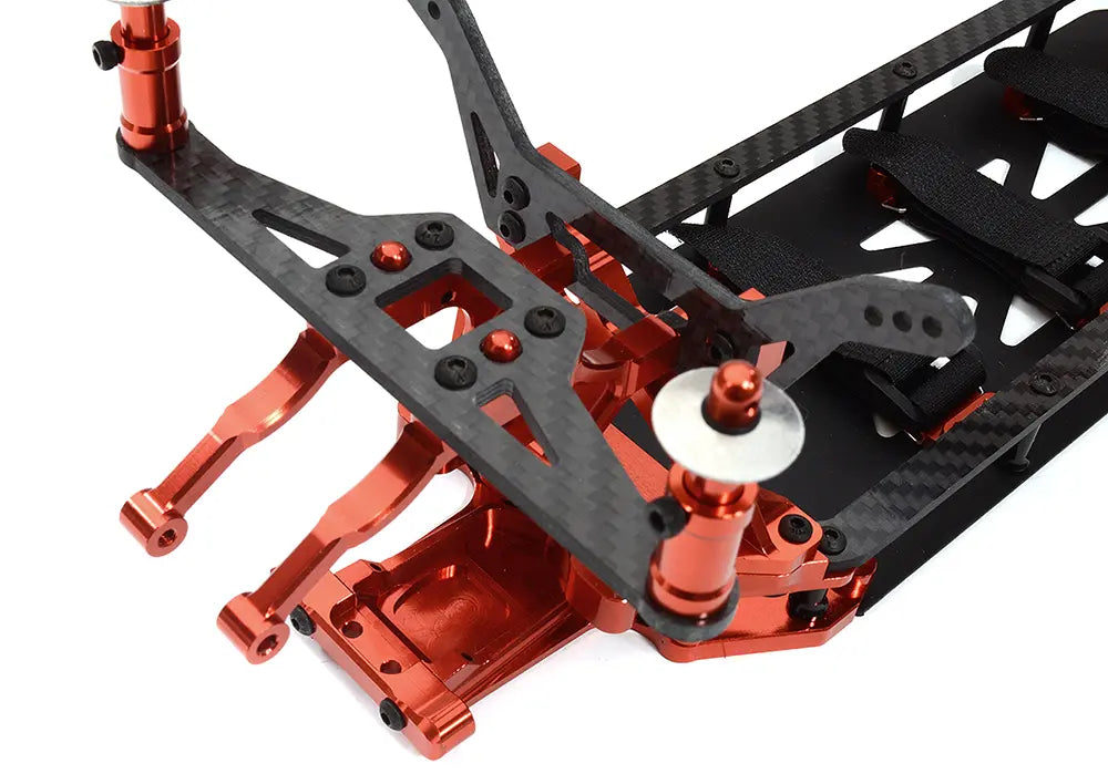 Integy Red Alloy Chassis & Carbon Fiber Conversion Kit for Team Associated DR10 Drag C32548RED