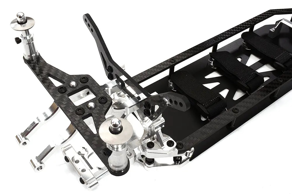 Integy Silver Alloy & Carbon Fiber Complete Chassis Conversion Kit for Team Associated DR10 Drag RTR C32548SILVER