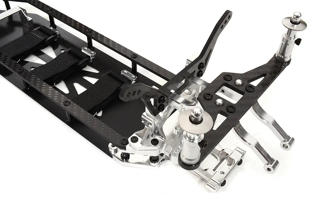 Integy Silver Alloy & Carbon Fiber Complete Chassis Conversion Kit for Team Associated DR10 Drag RTR C32548SILVER