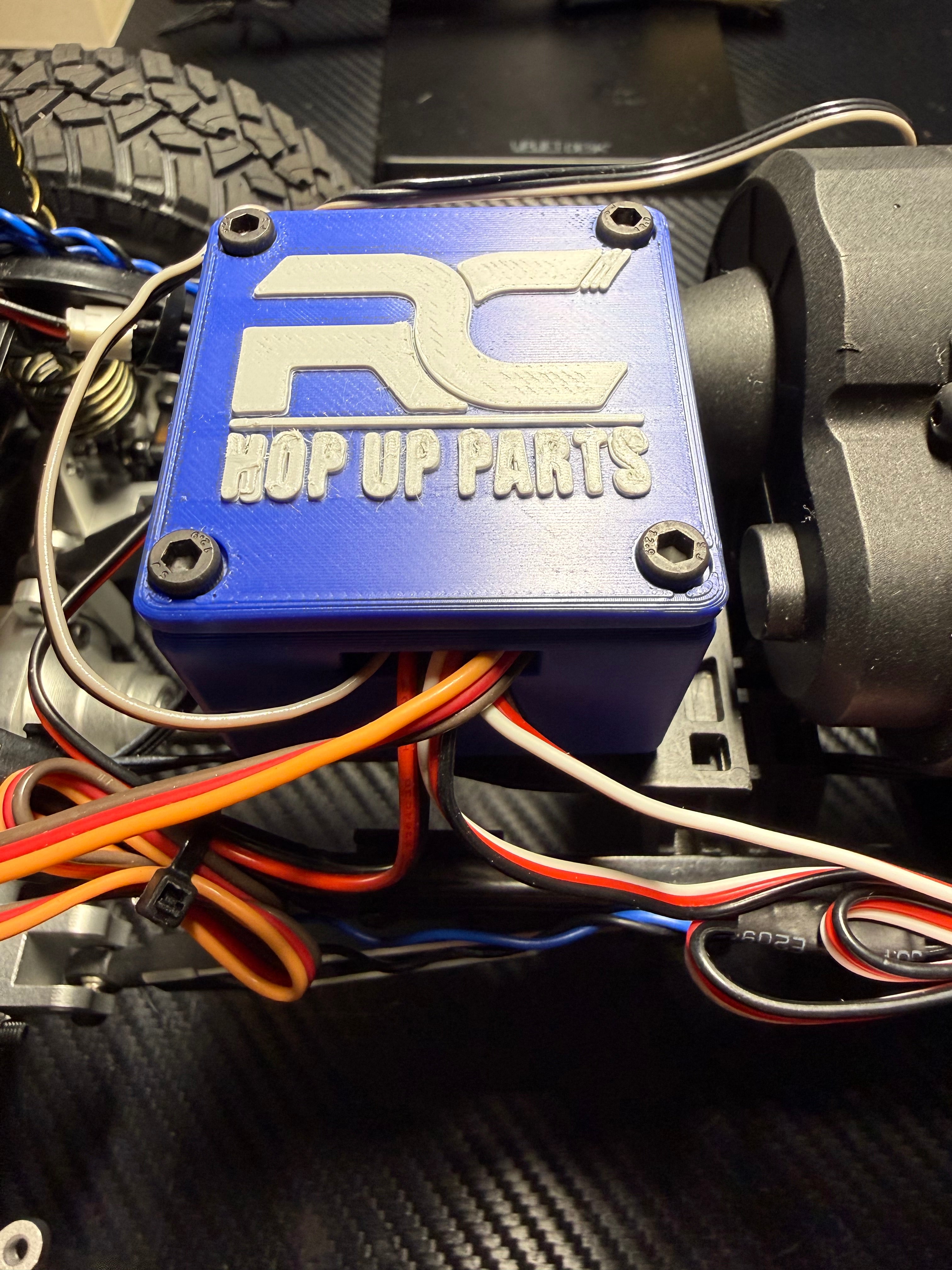 RC Hop Up Parts Large RC Receiver Box Grey, Threaded M3 Inserts and Lid for CEN Racing F450, F250, Sicario