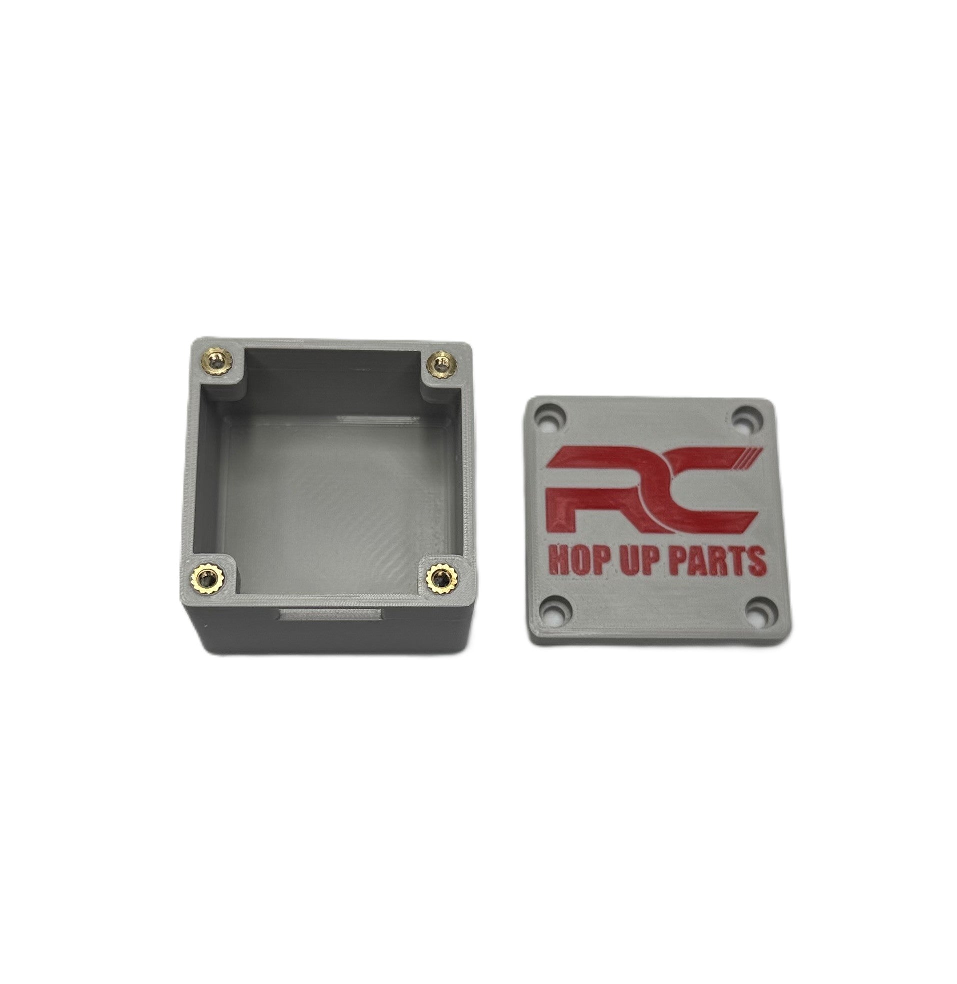 RC Hop Up Parts Large RC Receiver Box Grey, Threaded M3 Inserts and Lid for CEN Racing F450, F250, Sicario