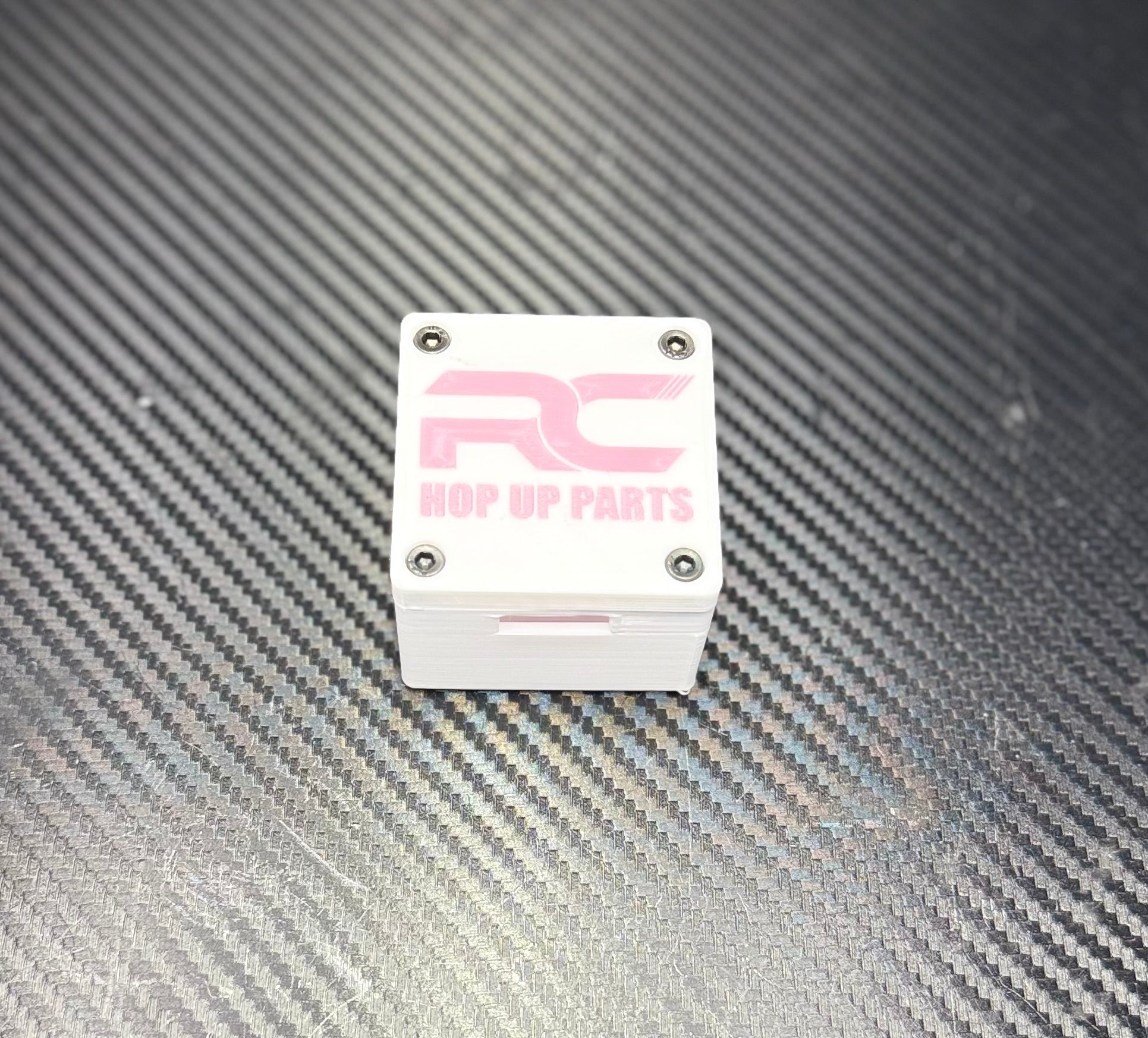 RC Hop Up Parts White and Pink  Large RC Receiver Box with Lid for RC Cars and Trucks