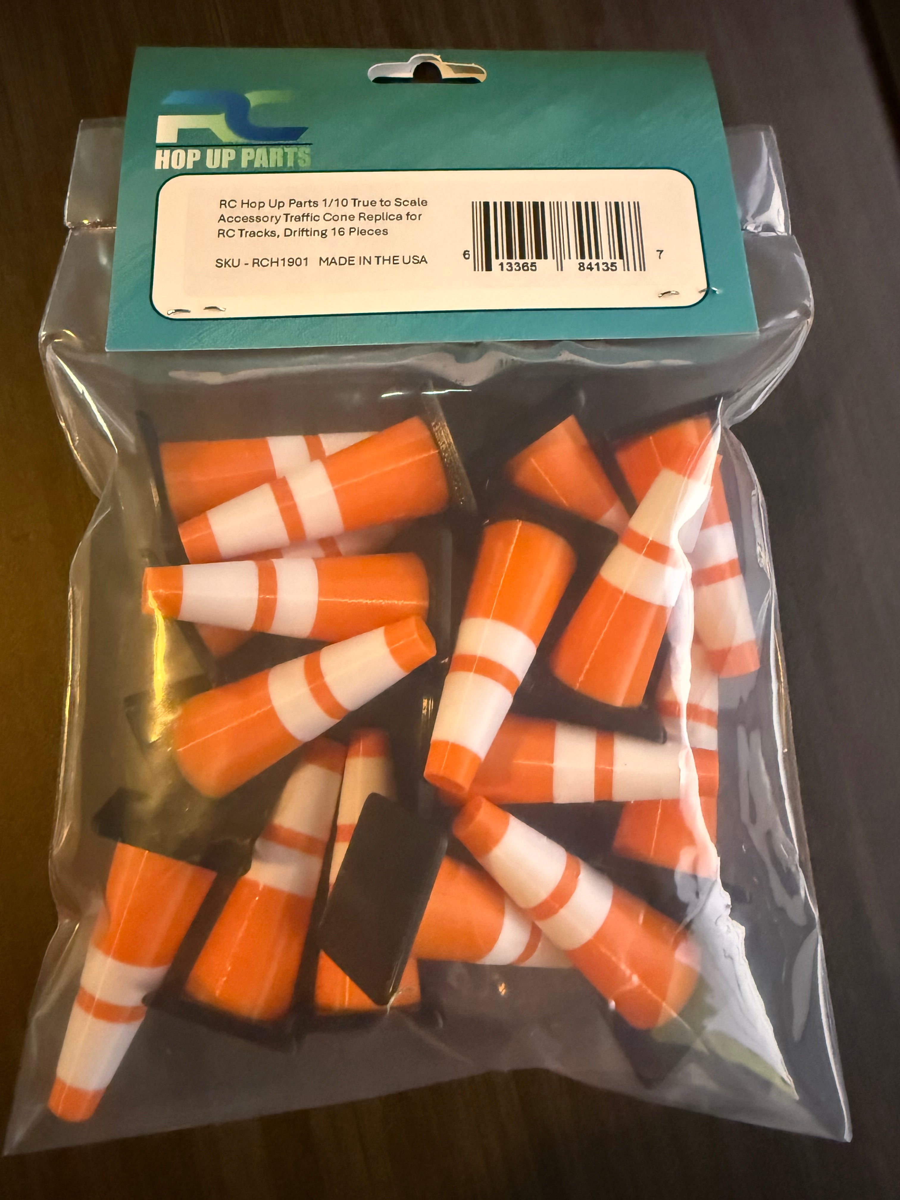 RC Hop Up Parts 1/10 True to Scale Accessory Traffic Cone Replica for RC Tracks, Drifting 16 Pieces