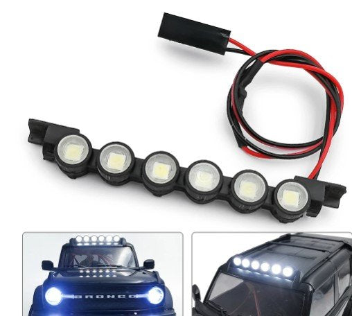 Power Hobby Simulation Roof LED Spot Light Bar TRX-4M 1/18 Ford Bronco