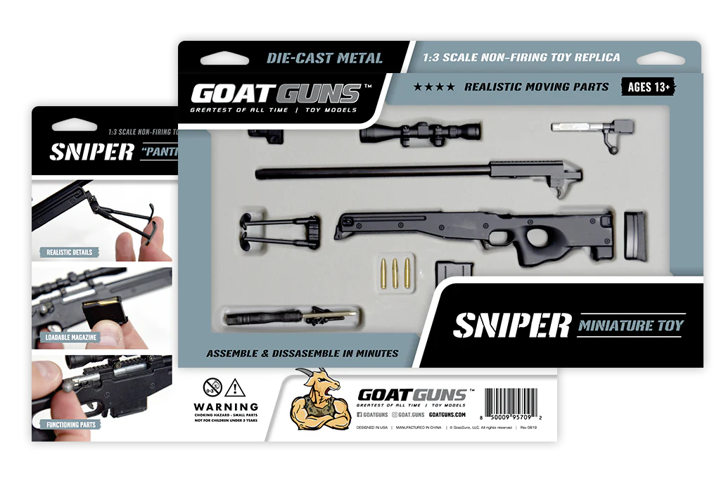 GoatGuns 1/4 Scale Die Cast Sniper Rifle Model Black SR-BLACK