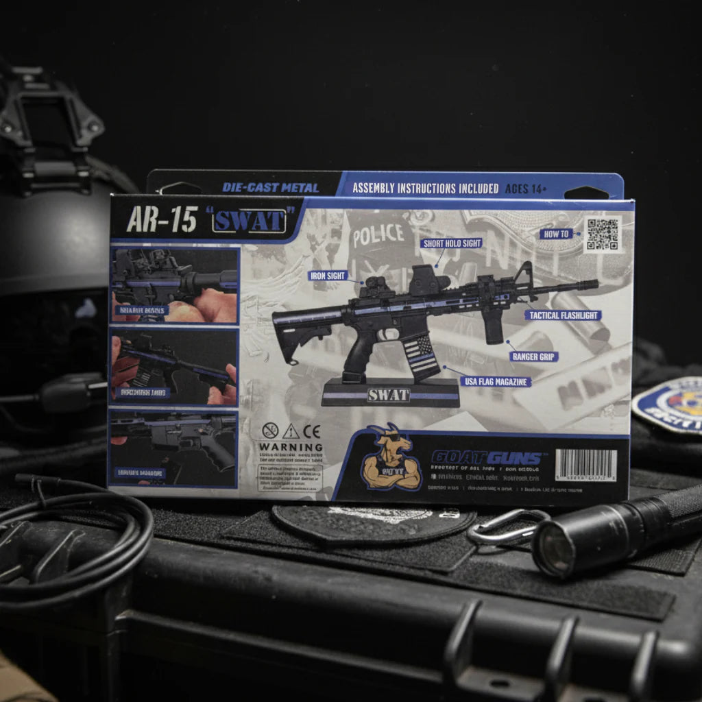 GoatGuns Mini AR-15 in Thin Blue Line SWAT Theme AR-SWAT