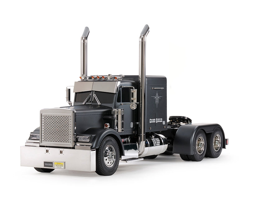 Tamiya Grand Hauler Matte Black Edition RC Semi Truck Kit - 1/14 Scale 3-Speed Tractor