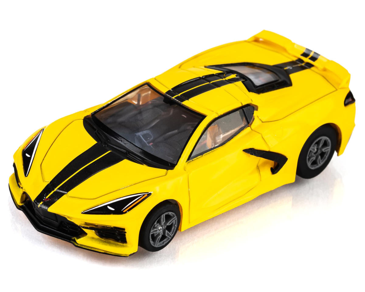 AFX Corvette C8 HO Slot Car (Accelerate Yellow) (LWB) (Mega G+) 22013