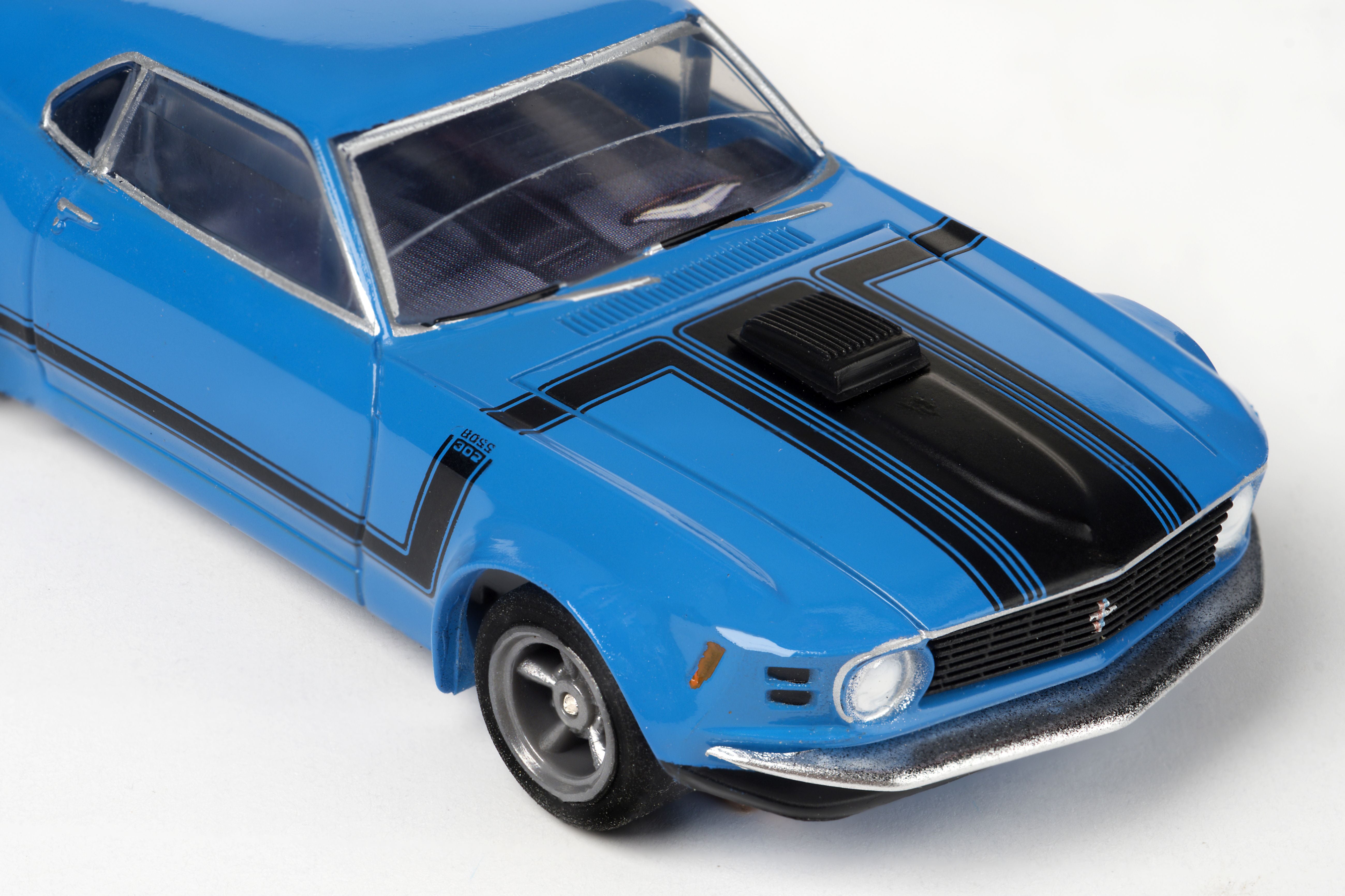 AFX Collector Series Mustang Boss 302 HO Slot Car (Grabber Blue) (LWB) (Mega G+) 22026