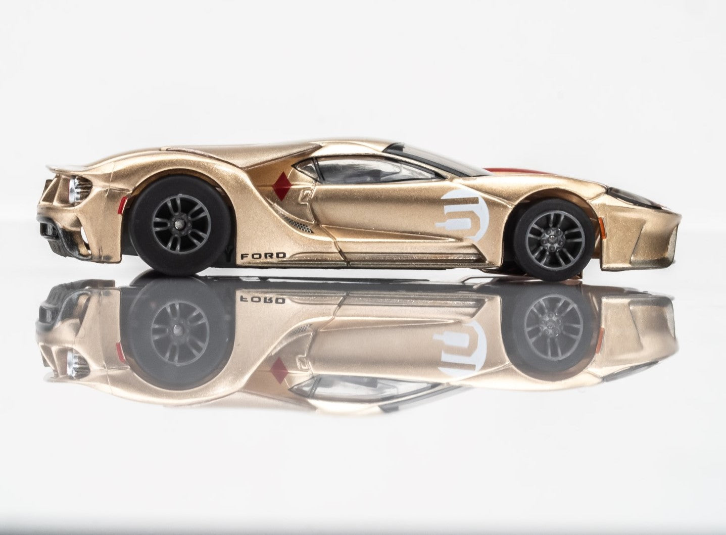 AFX Ford GT Heritage #5 HO Slot Car (Gold) (LWB) (Mega G+) 22061