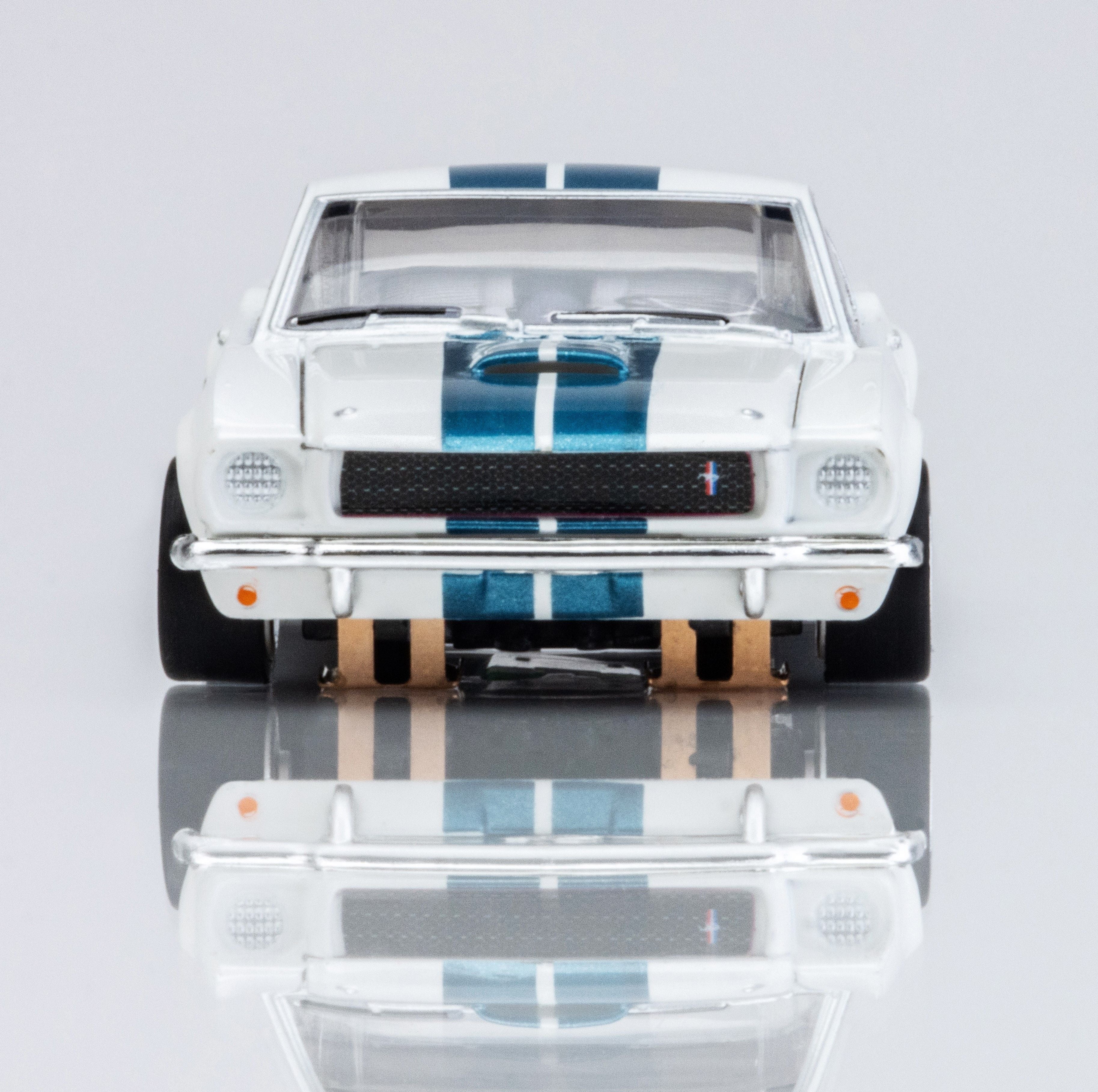 AFX 1965 Shelby Mustang GT350 HO Scale Slot Car (White) (LWB) (Mega G+) 22068