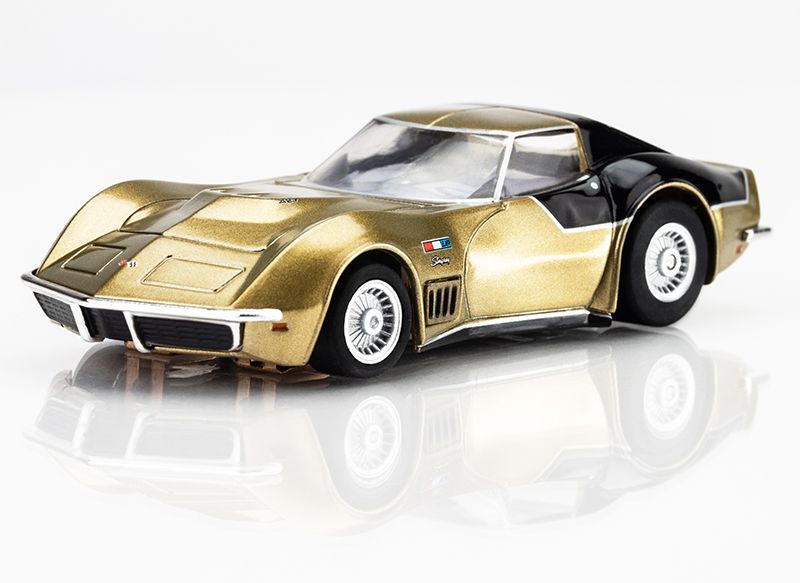 AFX AstroVette 1969 LMP12 LTD HO Slot Car (Gold) (SWB) (Mega G+) 22093