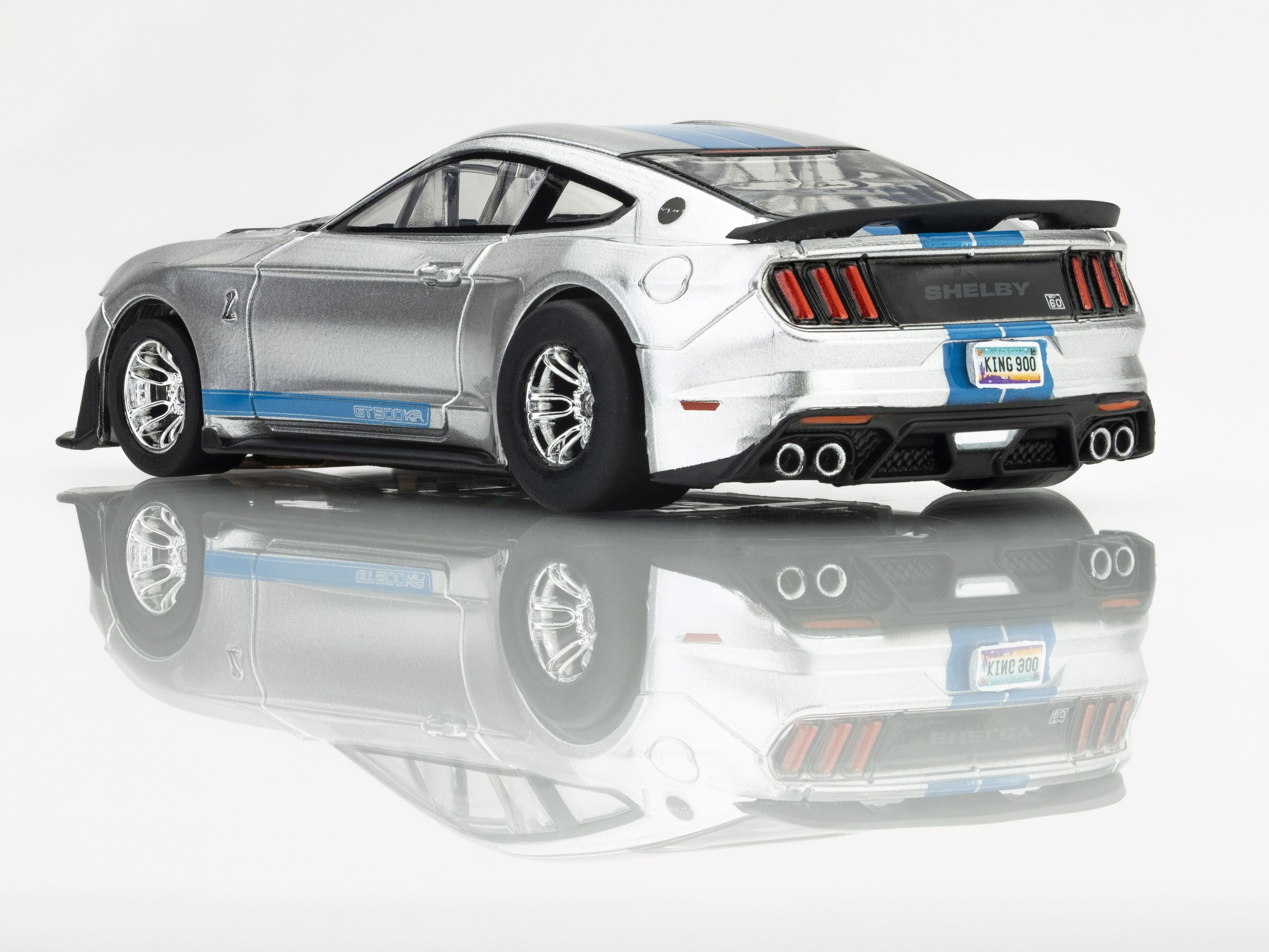 AFX Racing 2022 Mustang GT500KR, Silver/ Blue HO Scale Slot Car 22099