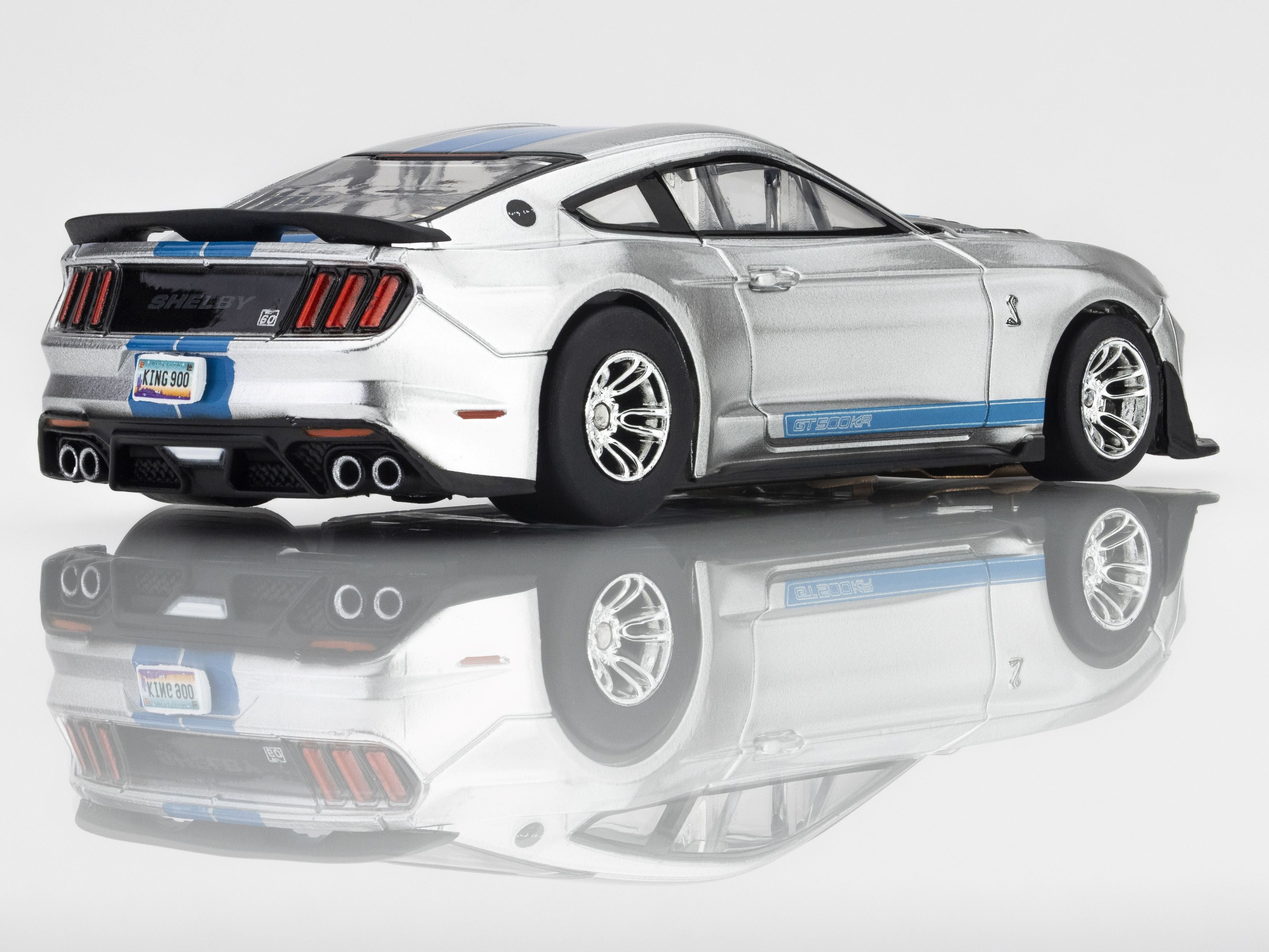 AFX Racing 2022 Mustang GT500KR, Silver/ Blue HO Scale Slot Car 22099