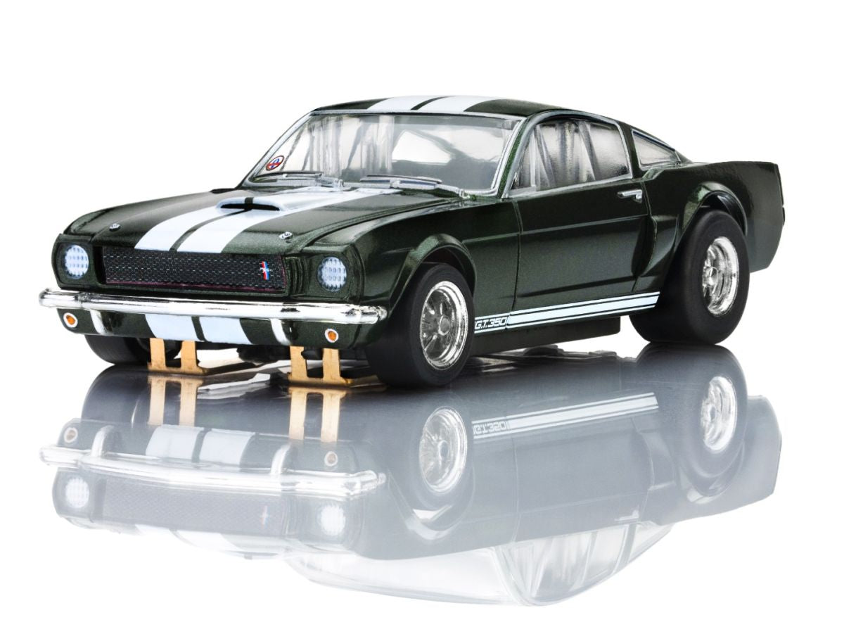 AFX Racing Shelby GT350 1966 Ivy Green with White Stripes Slot Car
