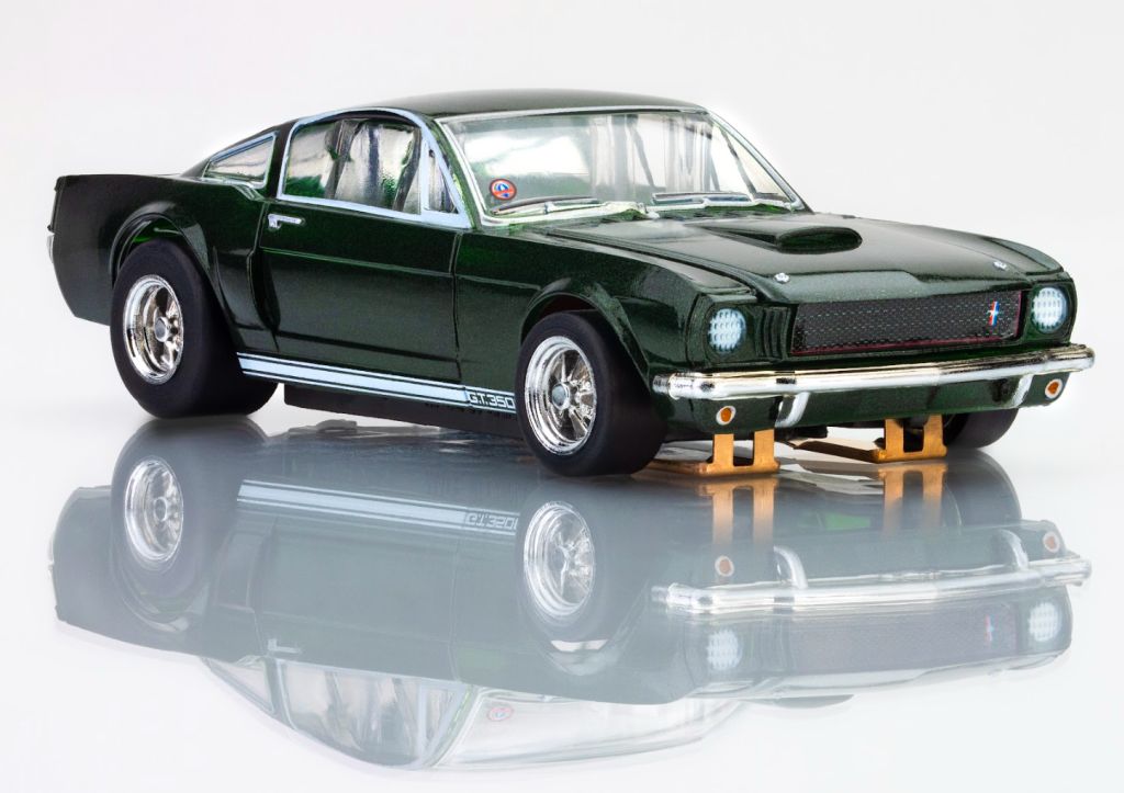AFX Racing 1966 Shelby GT350 Slot Car – Iconic Ivy Green HO Scale Mustang