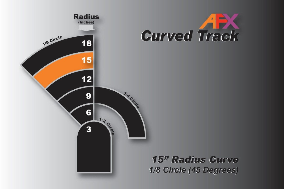 AFX Racing Track Curve 15"x1/8  (2pcs) 70613