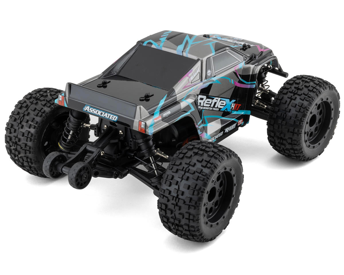 Team Associated Reflex 14MT 1/14 RTR 4WD Brushless Mini Monster Truck Combo (Blue/Purple) w/2.4GHz Radio, Battery & Charger 20190C