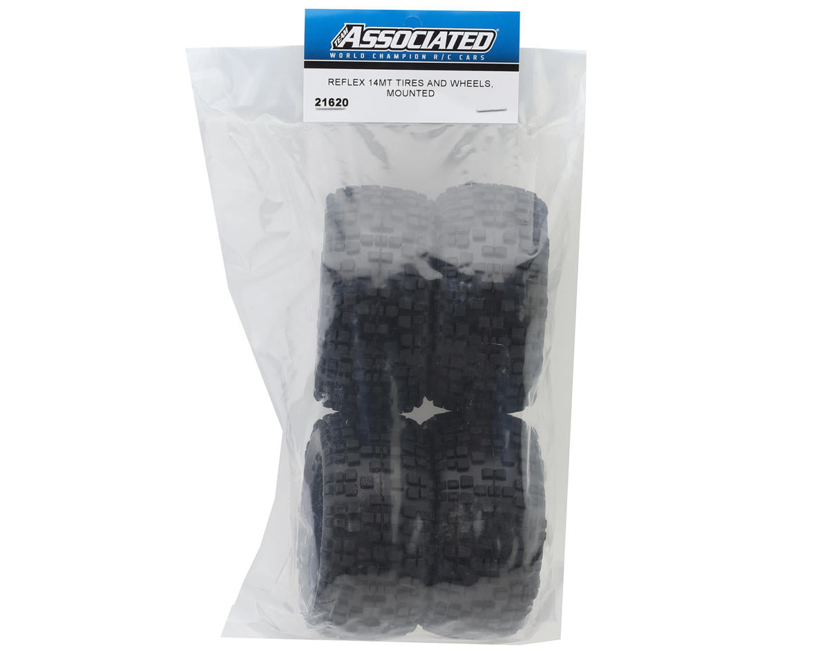 Team Associated Reflex 14MT Pre-Mounted Tires (4) (Black)