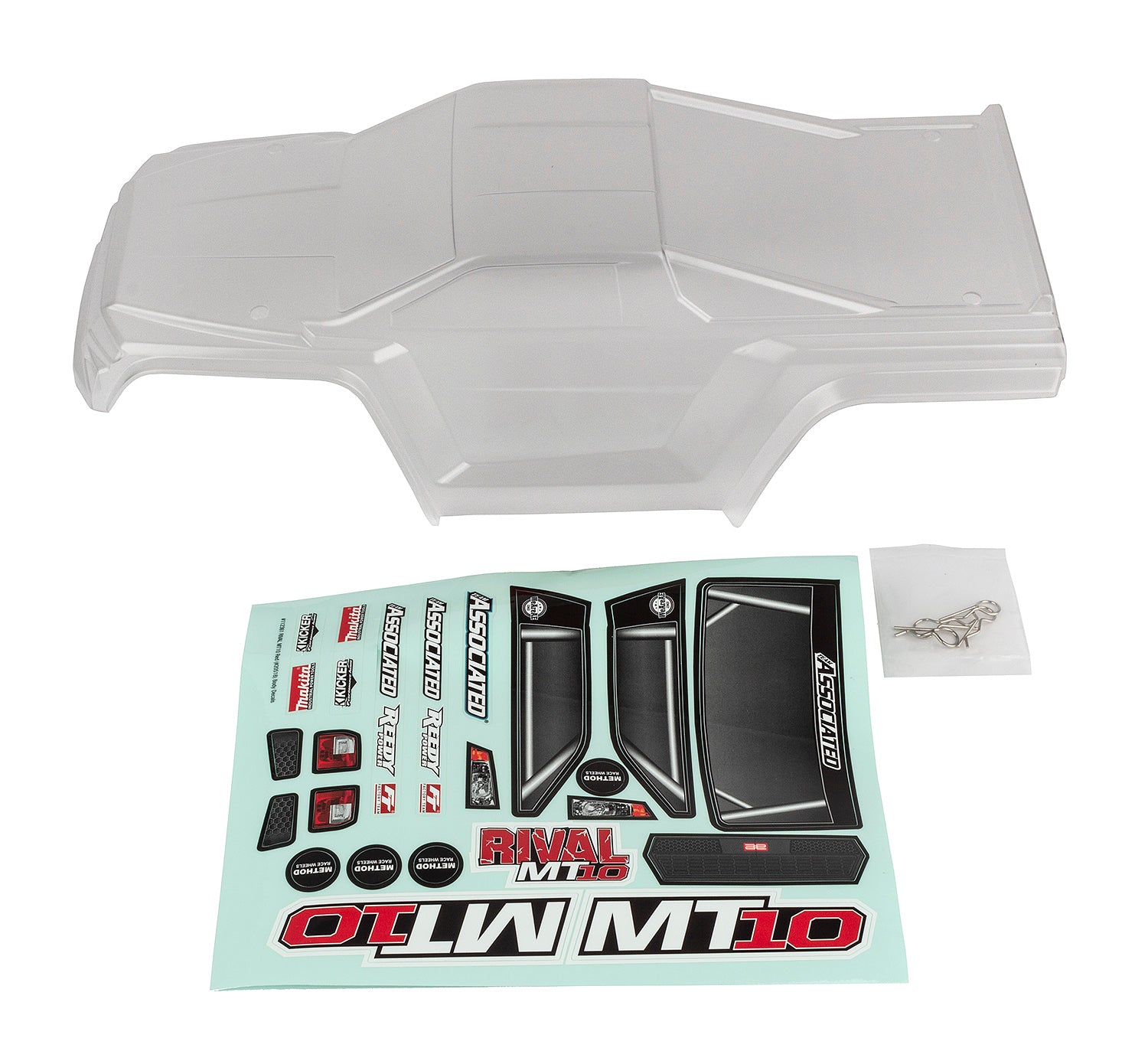 Team Associated RIVAL MT10 Body V2 Clear