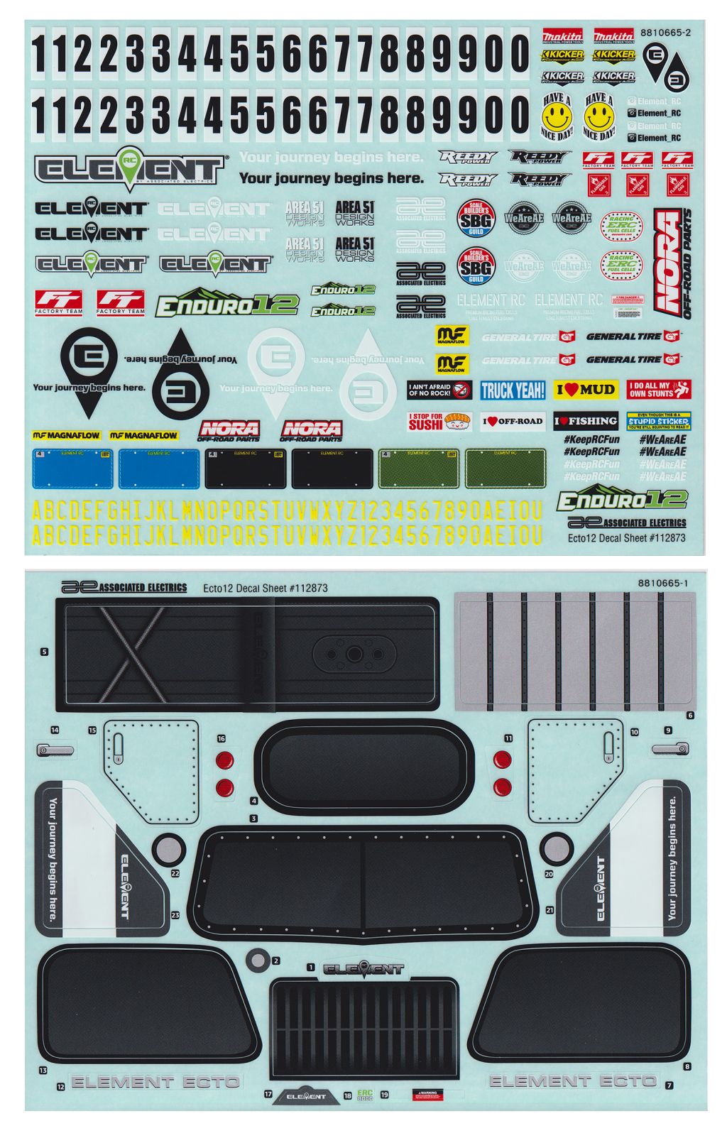 Team Associated Enduro 12, Ecto Decal Sheet 41140