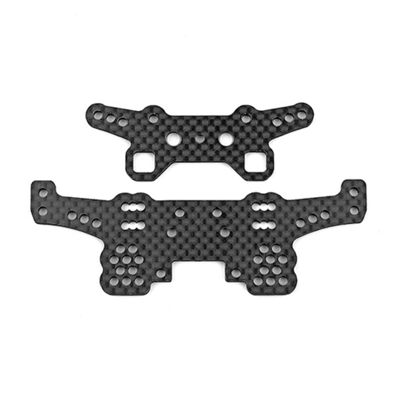 Team Associated DC10 Shock Towers, Front and Rear, Carbon Fiber 72203