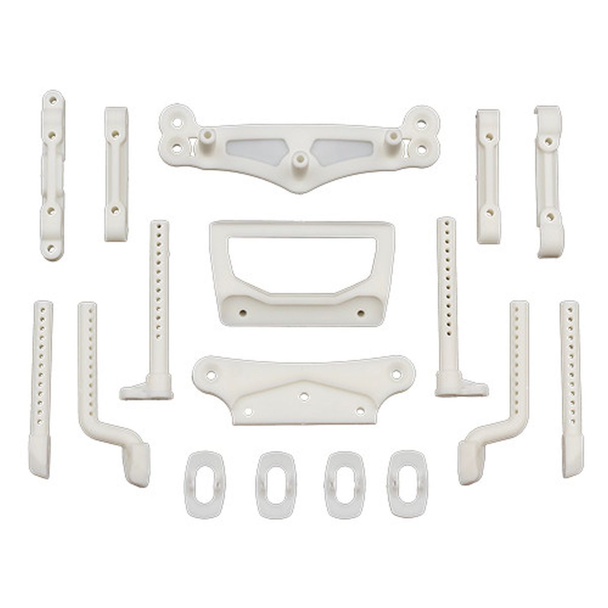 Team Associated DC10 Arm Mounts, Body Mounts, and Bumper Mounts Natural – Replacement Set