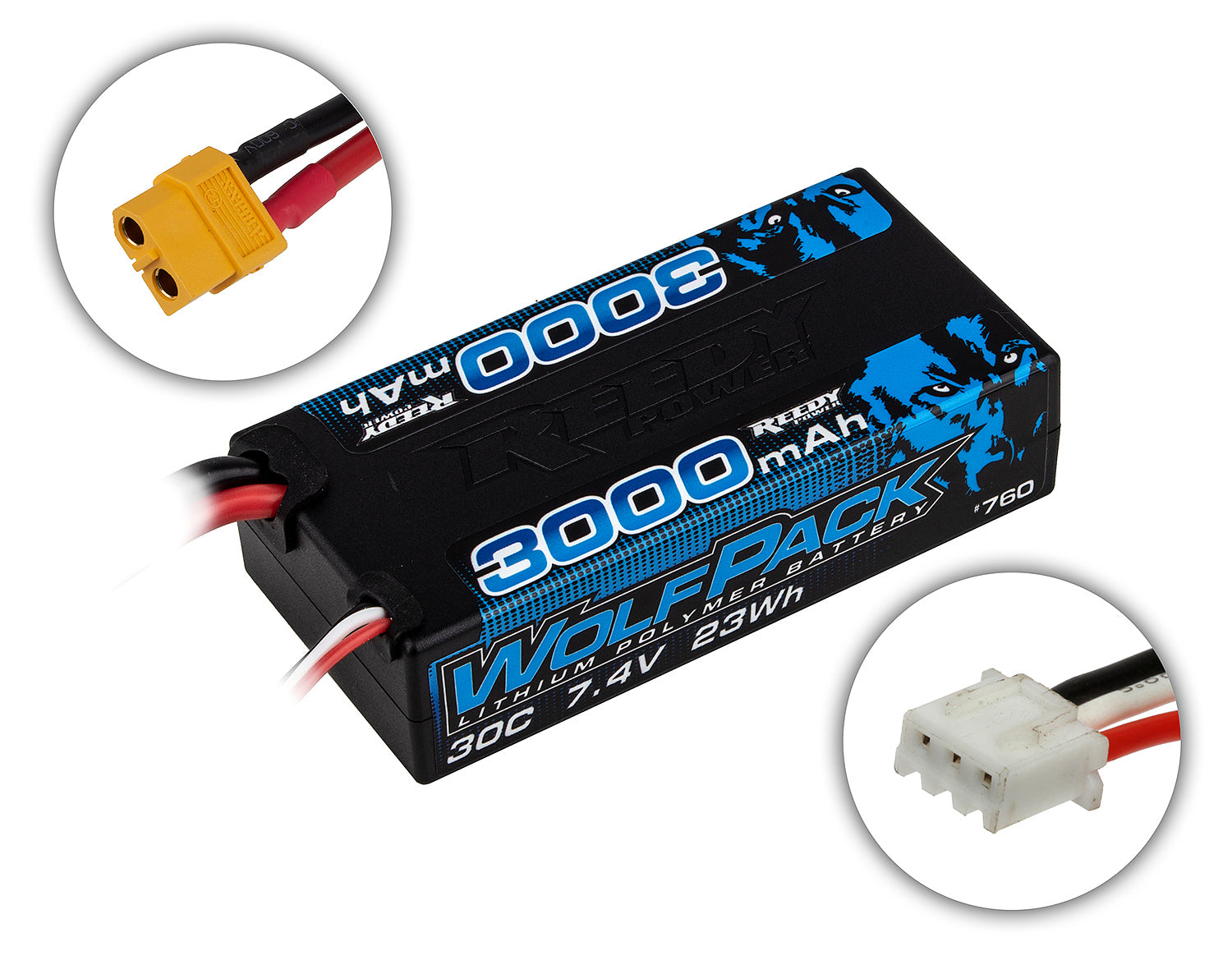 Reedy WolfPack 3S Hard Case Shorty 30C LiPo Battery 11.1V/3000mAh XT60 Connector