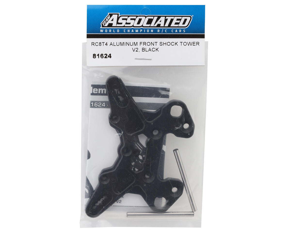 Team Associated RC8T4 Front Shock Tower V2 Black Aluminum