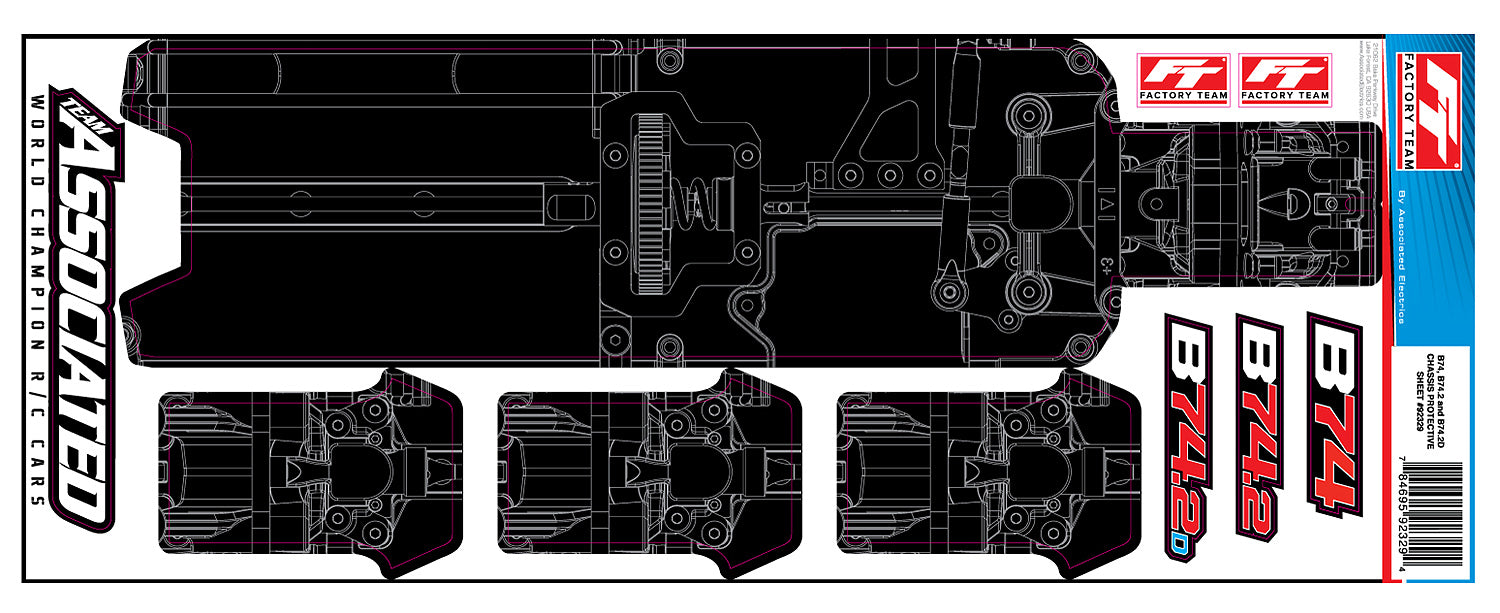 Team Associated RC10B74.2 FT Chassis Protective Sheet Printed