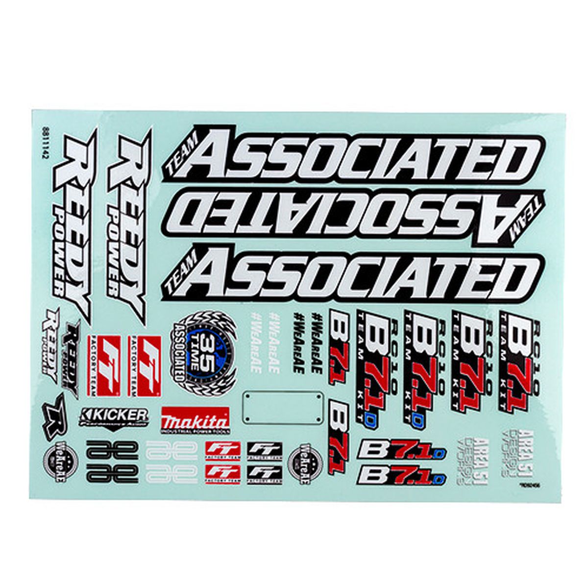 Team Associated RC10B7.1 Decal Sheet – Replacement Sticker Set