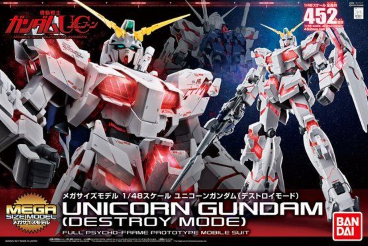 Bandai Mega Size Model 1/48 RX-0 Unicorn Gundam Destroy Mode - image 5