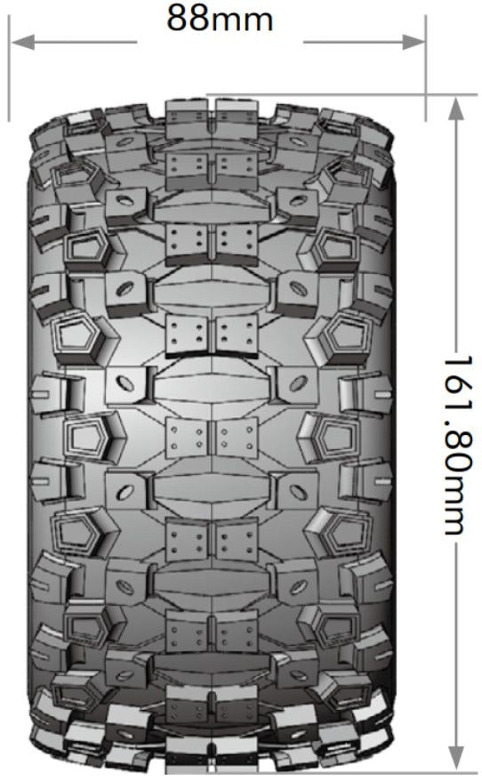 Louise RC ST-Uphill Sport 1/8 3.8 Stadium Truck MFT Belted Tires 17mm Hex Hub 0" & 1/2" Offset LT3326X