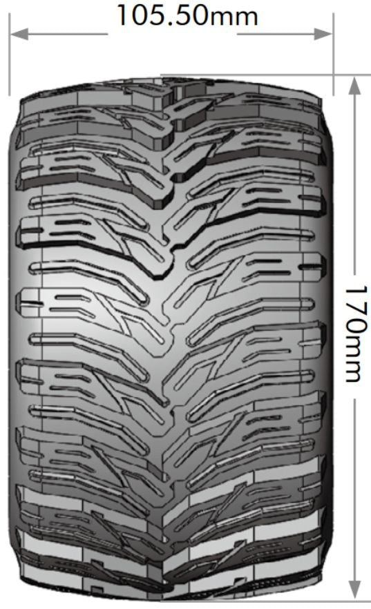 Louise RC MT-Cyclone Sport 1/8 3.8 Monster Truck MFT Belted Tires 17mm Hex Hub 0" & 1/2" Offset LT3323X