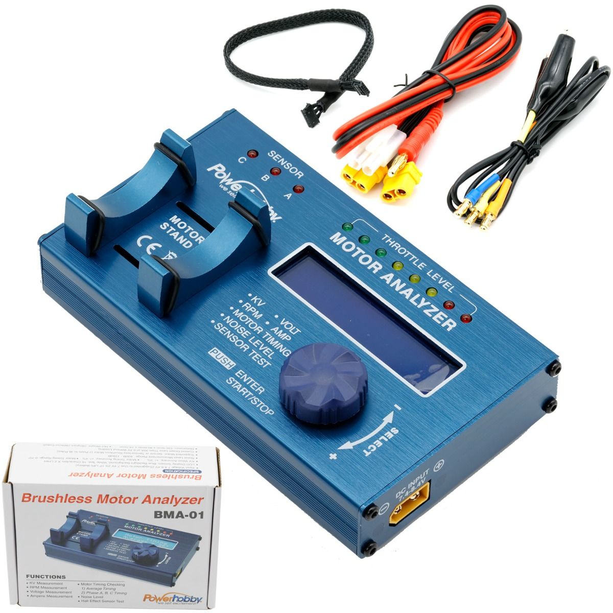 Powerhobby BMA01 Brushless Motor Analyzer RPM KV Voltage Checker Sensored Sensorless