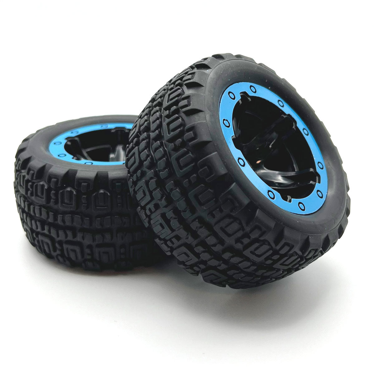 BlackZon Slyder ST Wheels/Tires Assembled (Black/Blue)