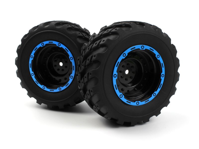 BlackZon Smyter MT Wheels/Tires Assembled (Black/Blue)