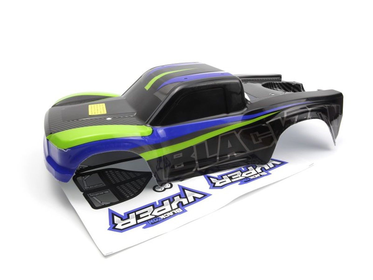 BlackZon Vyper SC Pre-Painted Body Shell - Blue/Green - 540278