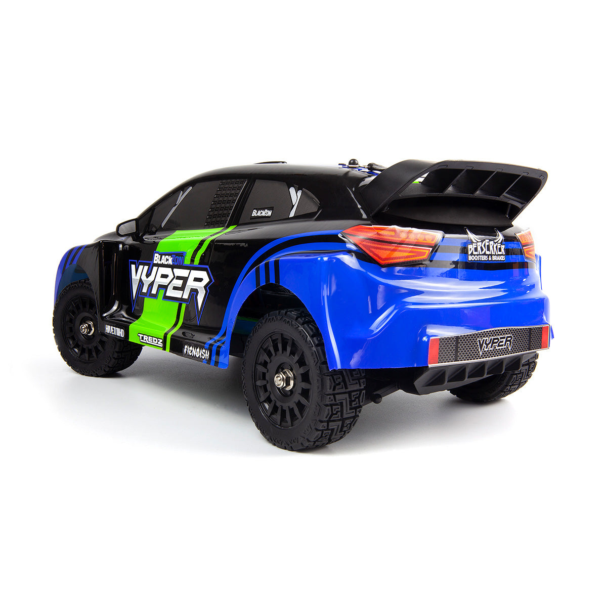 BlackZon Vyper RX 1/16 4WD RTR Rally Car Blue Green - Brushed RC Vehicle