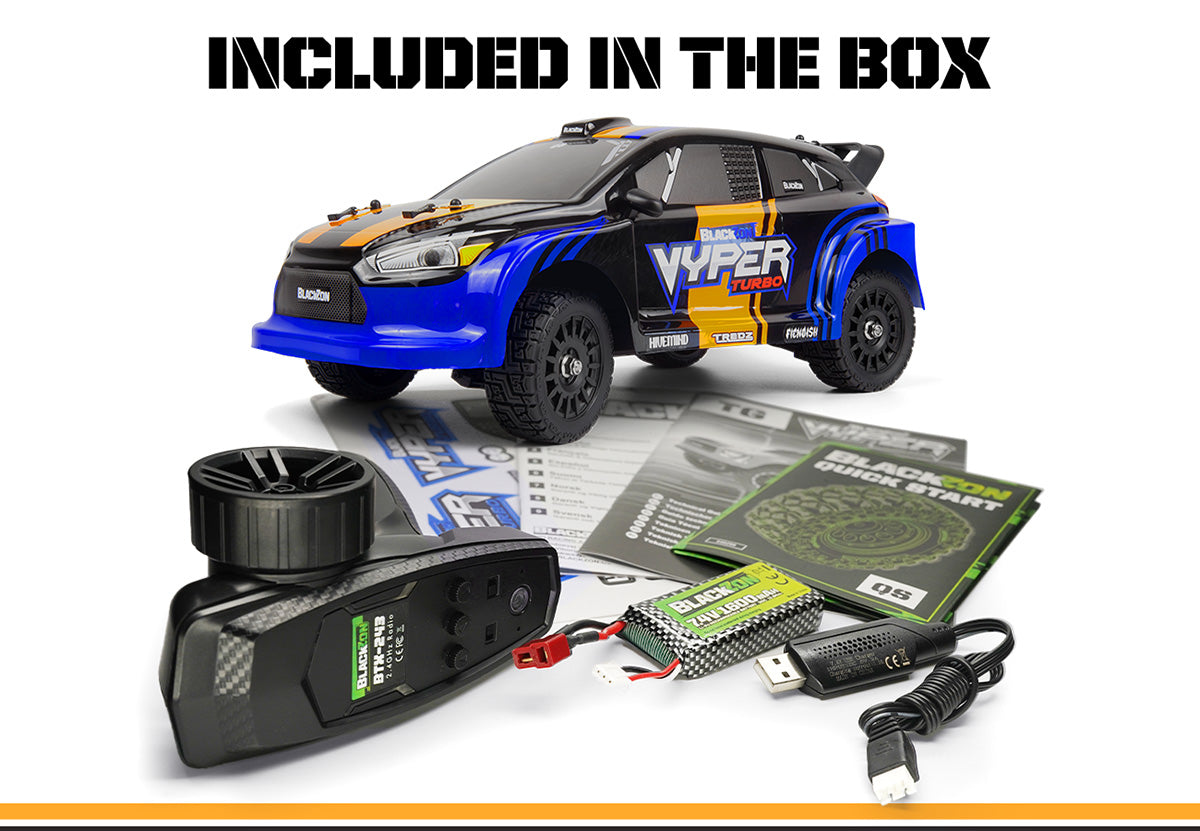 BlackZon Vyper RX Turbo 1/16 4WD 2S Brushless RTR Rally Car Blue Orange