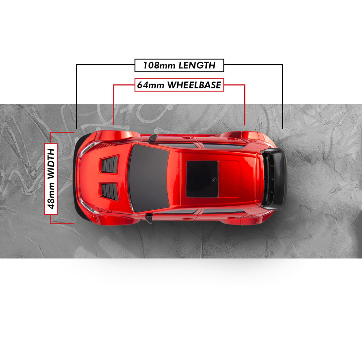 BlackZon Myte D 1/43 Drift Car - Red RC Vehicle