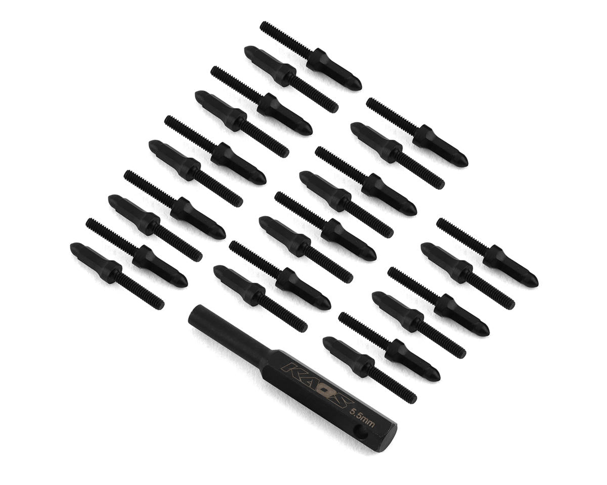 CEN Racing Bullet Wheel Lug (black chrome M2 studs with tool 24pcs)