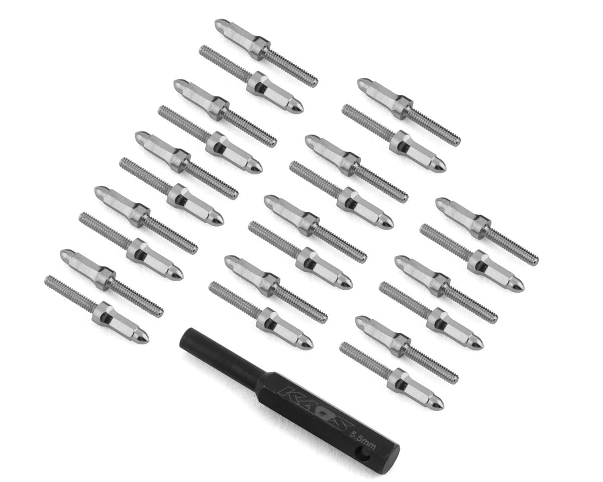 CEN Racing Bullet Wheel Lug(Silver chrome M2 studs with tool 24pcs)