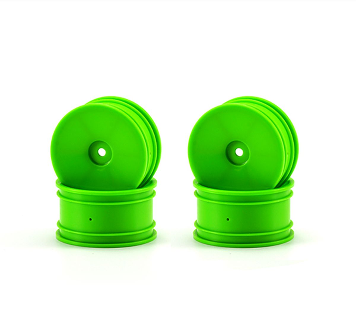 Carisma Mini 4XS Lime Green Wheel Set - 1/14 Scale Custom Wheels