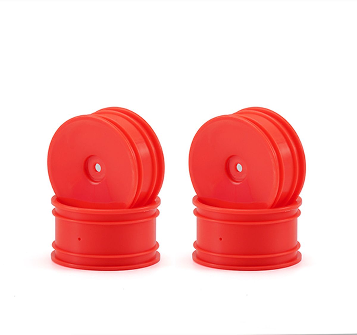 Carisma Mini 4XS Chrome Orange Wheel Set - 1/14 Scale Custom Wheels
